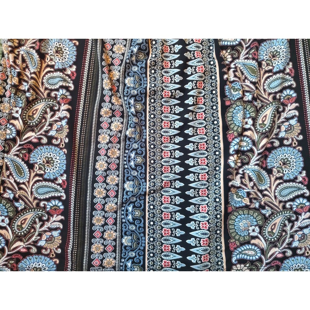 Liz Claiborne Career Petite Short Sleeve Key Hole Crew Neck Blouse Size PL Multi - Picture 8 of 15